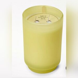 NEW 18oz 2 Wick Glass Candle, Mint Bergamot Musk Scent